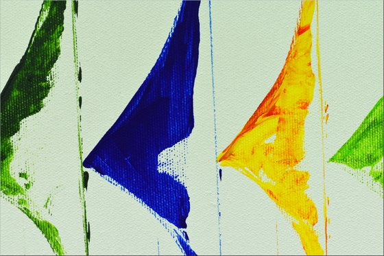 Colored Sails II - Abstract- Sailboat Painting- Acrylic Canvas Wall Art