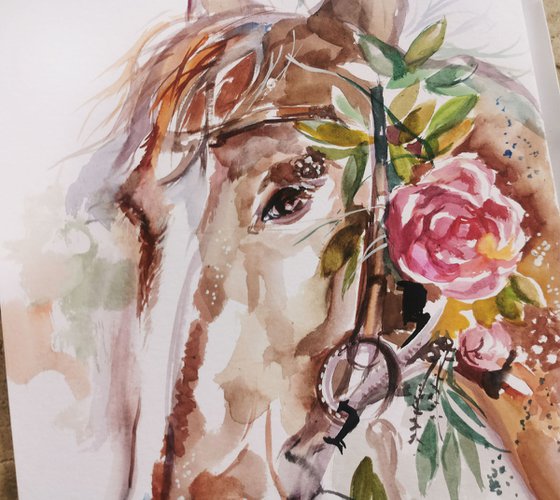 Horse Art, boho painting