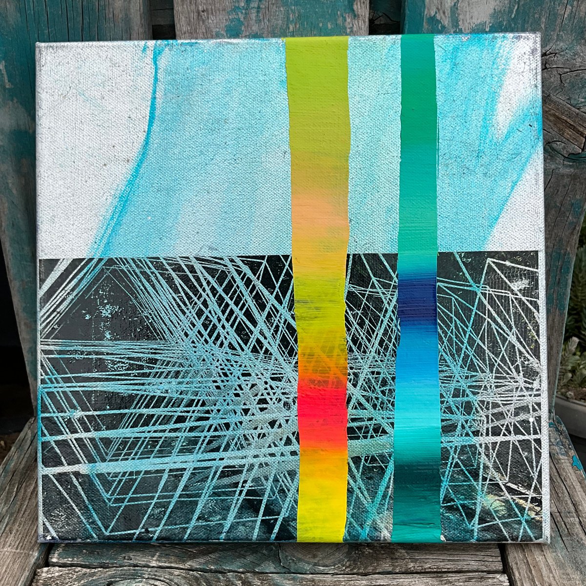 Organic Abstract Painting By Kaliya Ka, 12 X 12", At The End Of The Summer, Original Artwork