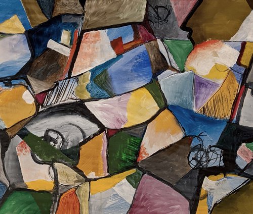 Abstract large painting by Ulugbek Doschanov