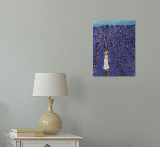 Lavender field... / ORIGINAL OIL PAINTING