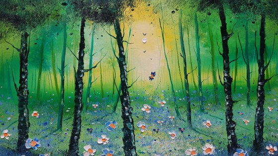 "Lime Forest & Flowers in Love"