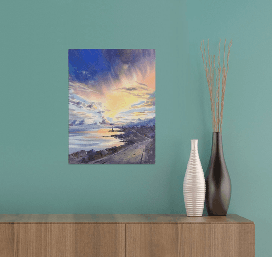 Sunset Road and Lighthouse