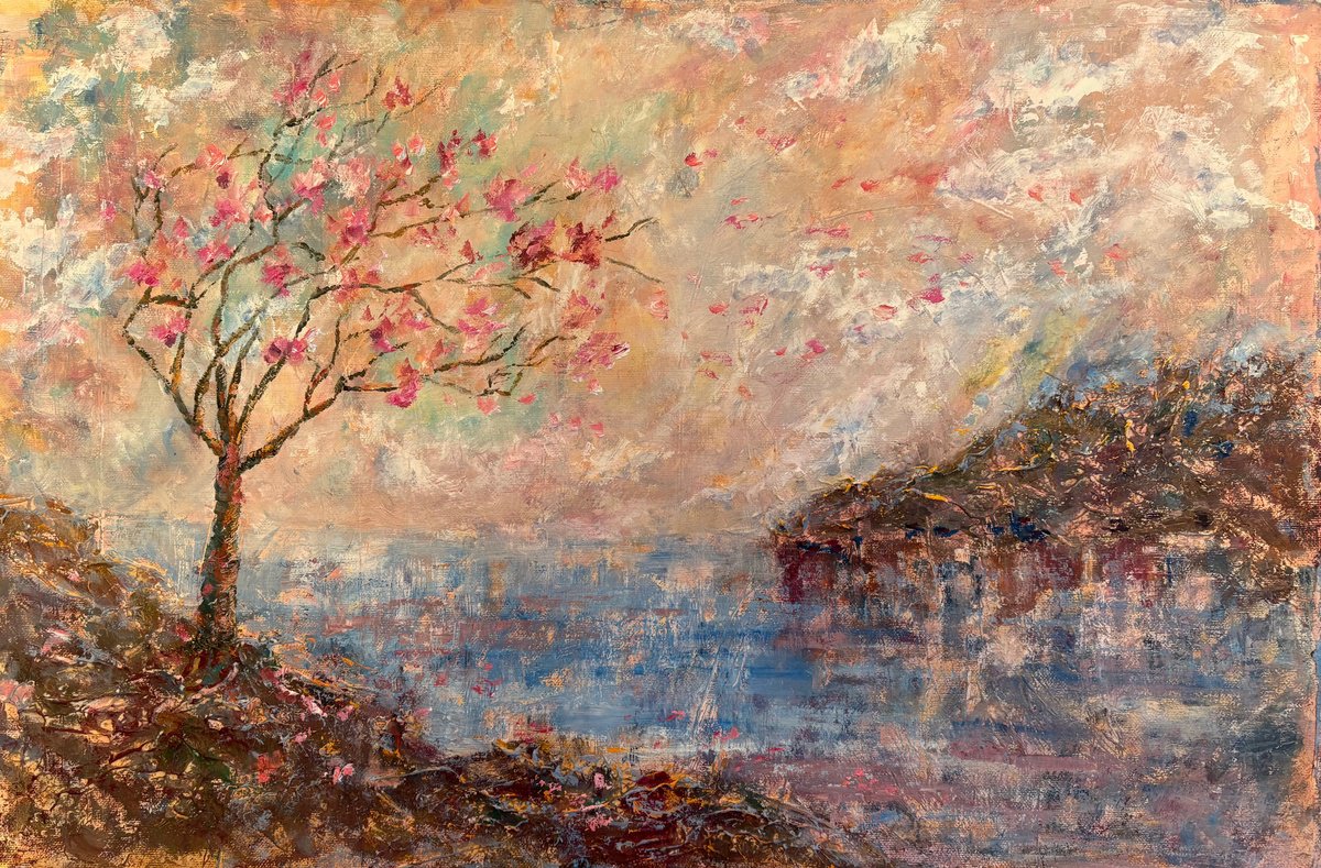Sakura Wind By Tetiana Pchelnykova, 24 X 16, Artwork For Sale On Artfinder