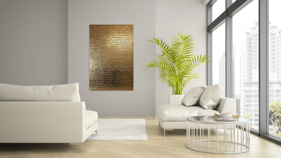 Golden textured painting