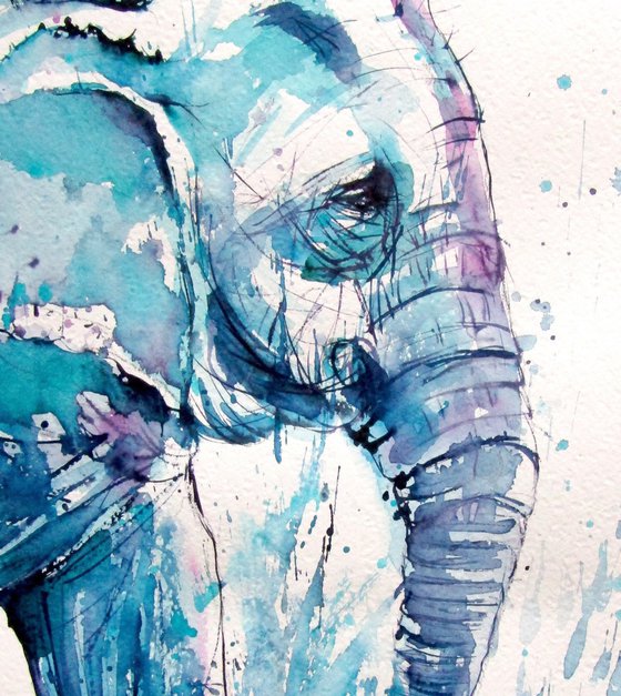 Elephant playing