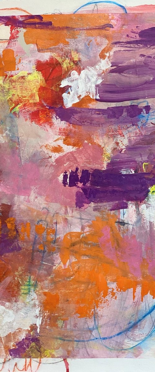 Heat Wave - Warm, Colorful and Whimsical Abstract Expressionism by Kat Crosby