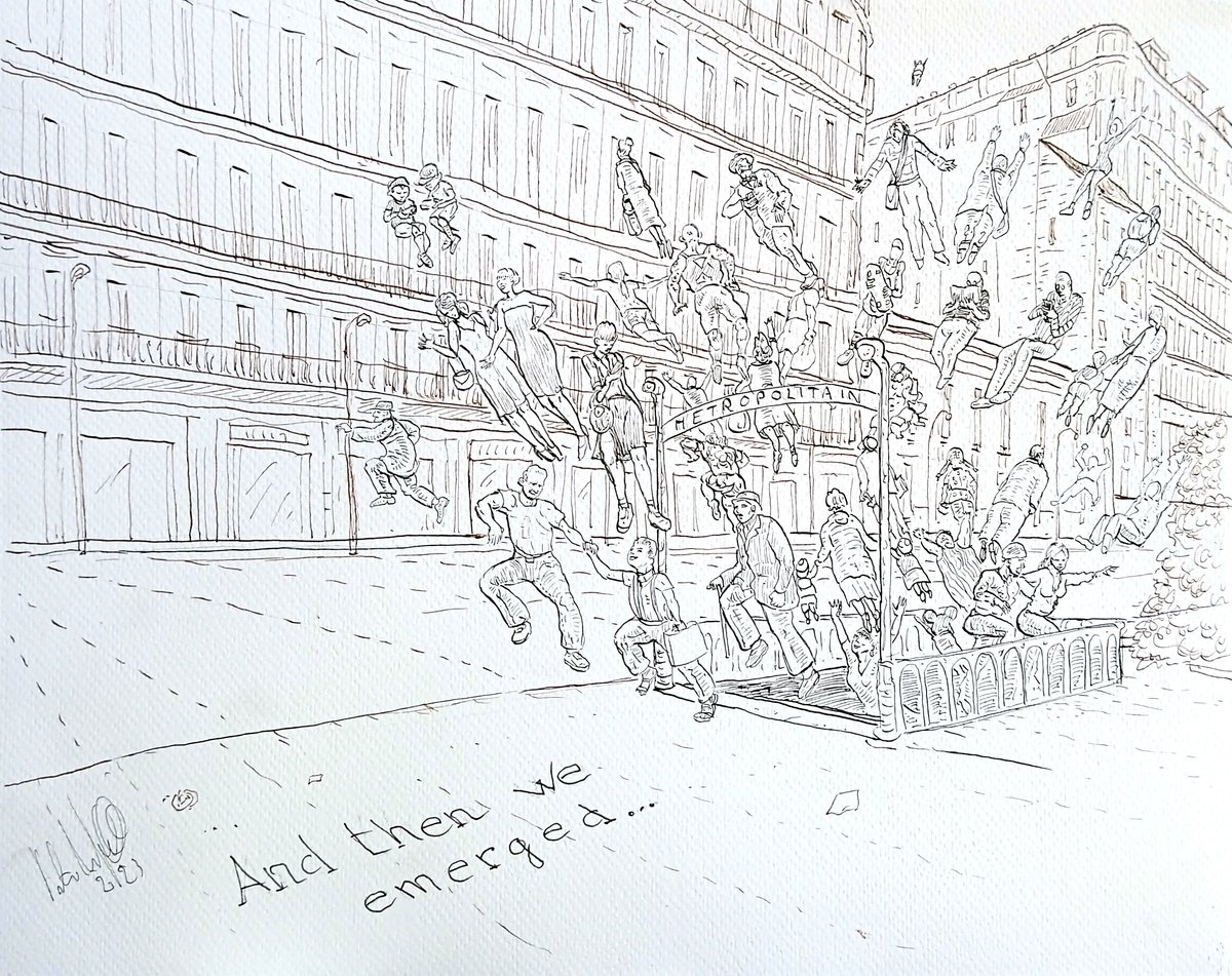 Illustrative Portrait Ink Drawing By Paolo Beneforti, 12 X 9", And Then We Emerged, Original Artwork