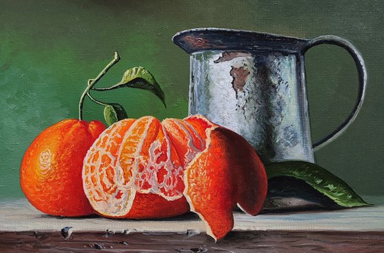 Still life - mandarin (40x30cm, oil painting, ready to hang)