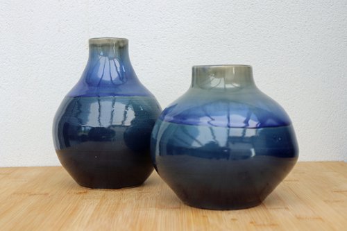 2 moon jar vessels by Koen Lybaert