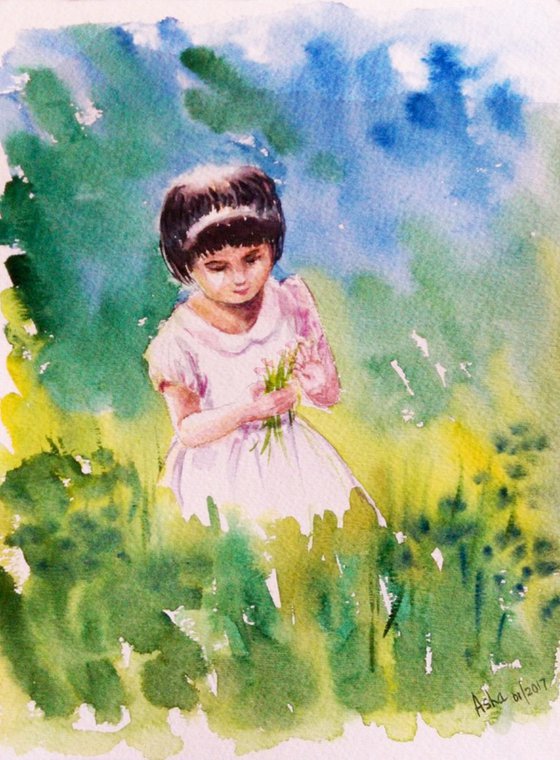 Little Girl in the garden Happy childhood 3