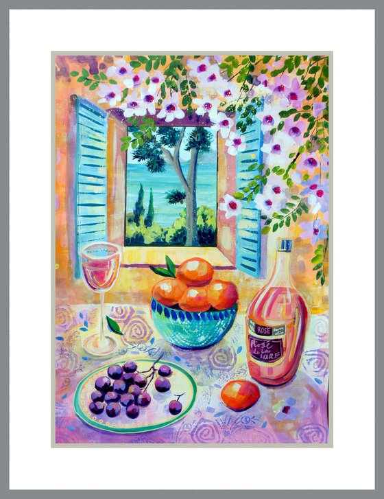 Rosé, Grapes and Clementine