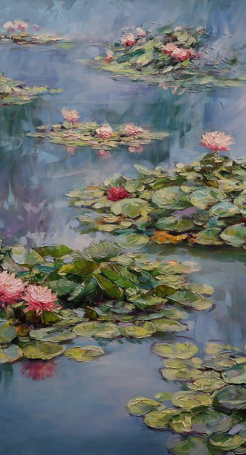"Reflection of pink lilies" by Gennady Vylusk