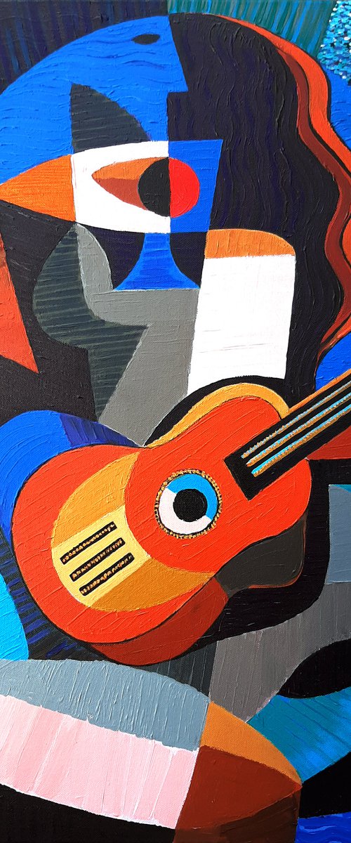 Woman Playing Guitar by Vadim Vaskovsky