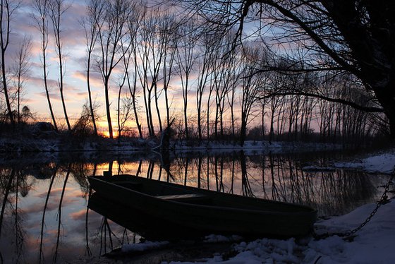 Magic sunset on the river