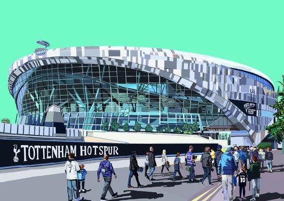 A3 Tottenham Hotspur Stadium (Spurs Stadium), White Hart Lane, London Illustration Print