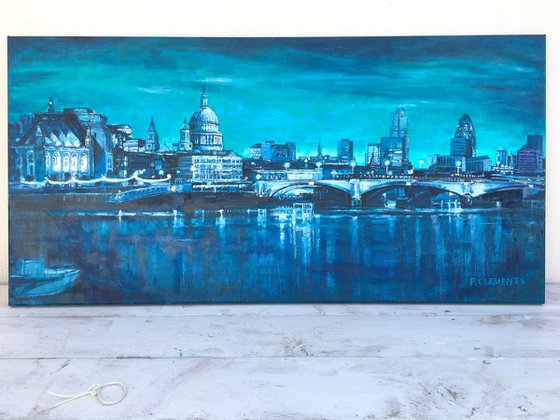 St Pauls Cathedral in Indigo Blue London Cityscape
