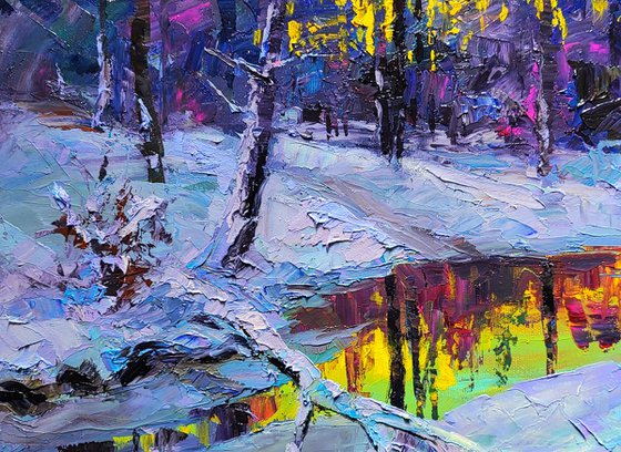 Forest Lake In The Winter Forest