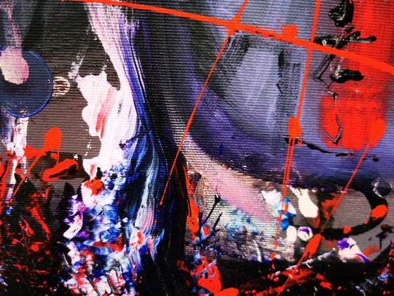 Deep Velvet And Red Enigmatic Enigmatic Abstract Gestural Abstract Painting Still Life By O Kloska
