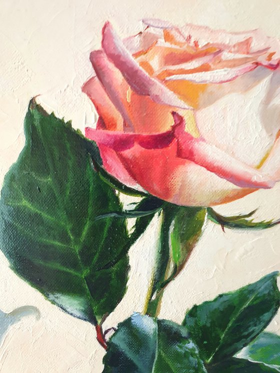 "Tenderness and a little passion."  Option number 1)  rose painting 2021