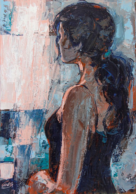 Woman painting - The window