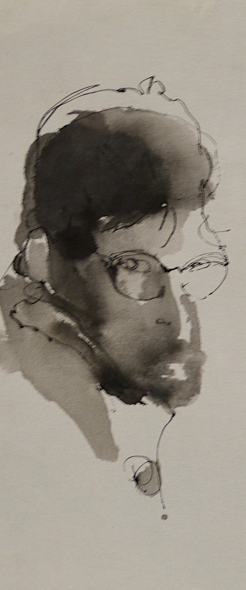 Self-Portrait with glasses by Frederic Belaubre