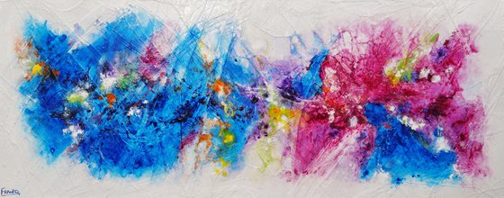 Bouquet Spirit 200cm x 80cm Colourful Abstract Art