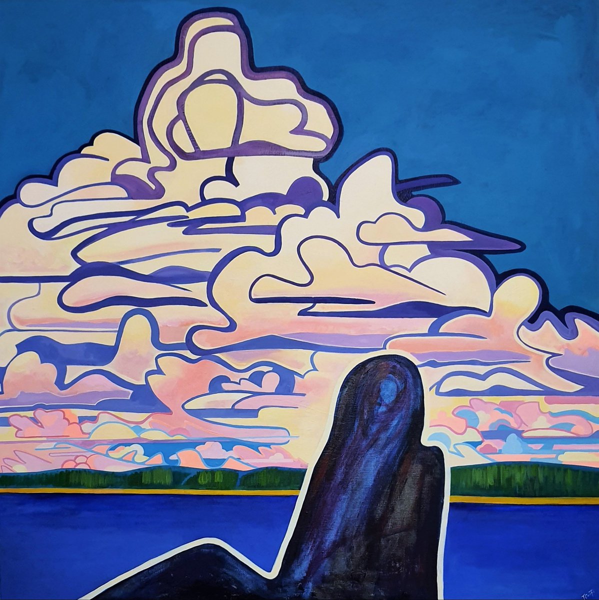 Abstract Acrylic Painting By Tanja Smirnova, 55 X 55", Eternity, Original Artwork