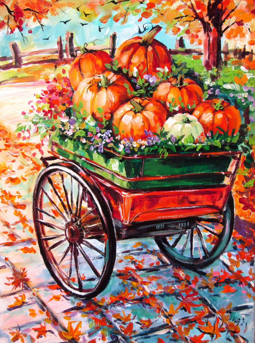 Pumpkins By Kovacs Anna Brigitta, 12 X 16, Artwork For Sale On Artfinder