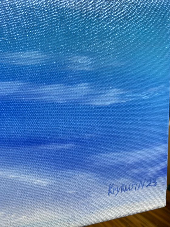 Calm azure sea shore