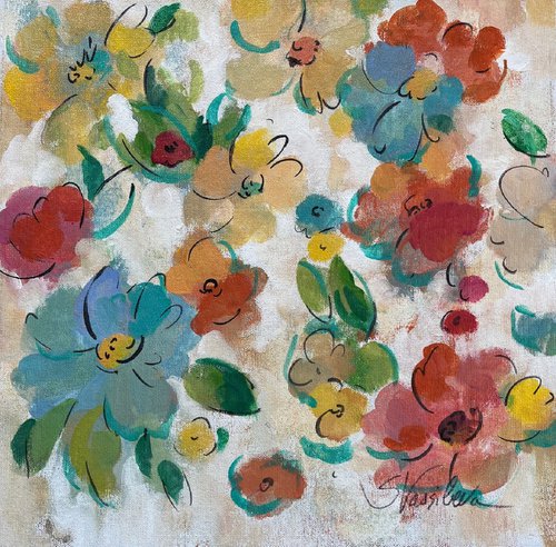 Joyful Flowers Trio III by Silvia  Vassileva