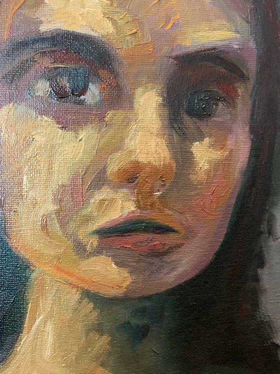 Oil Study of A Young Woman