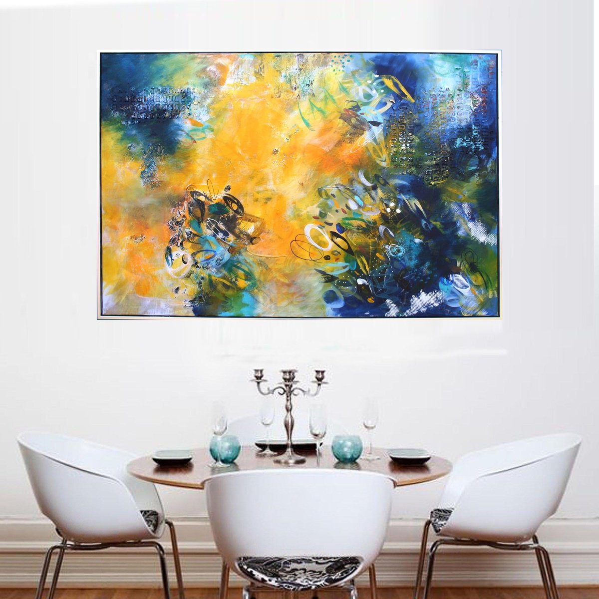 Organic Abstract Painting By Susan Wooler, 35 X 24", Beyond Our Imagination, Original Artwork