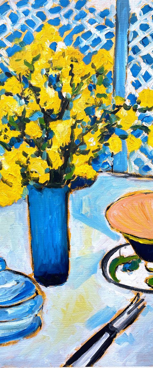 Still Life with Mimosas/ Free Shipping UK by Maiia Axton