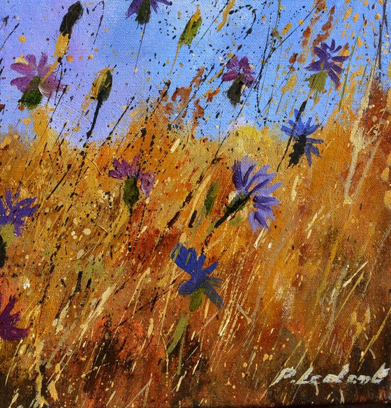 A few cornflowers