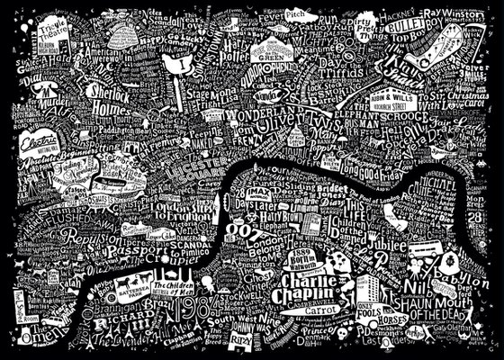 LONDON FILM MAP (Large black)