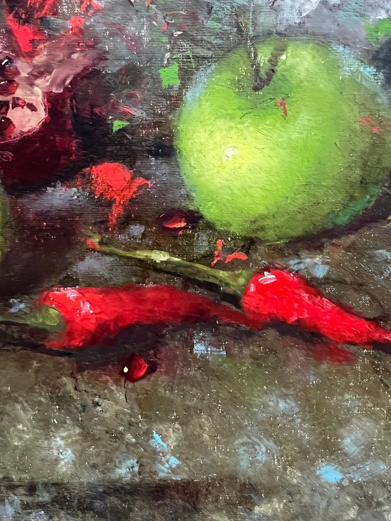 Apple Chili Pomegranate Fruit