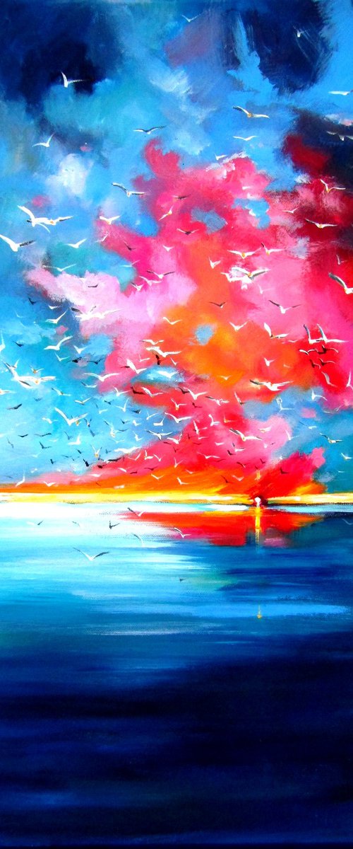 Sunset with birds by Kovács Anna Brigitta