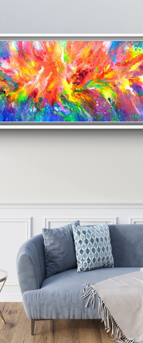 Flowing Energy 73 - Large Colorful Abstract by Soos Tiberiu
