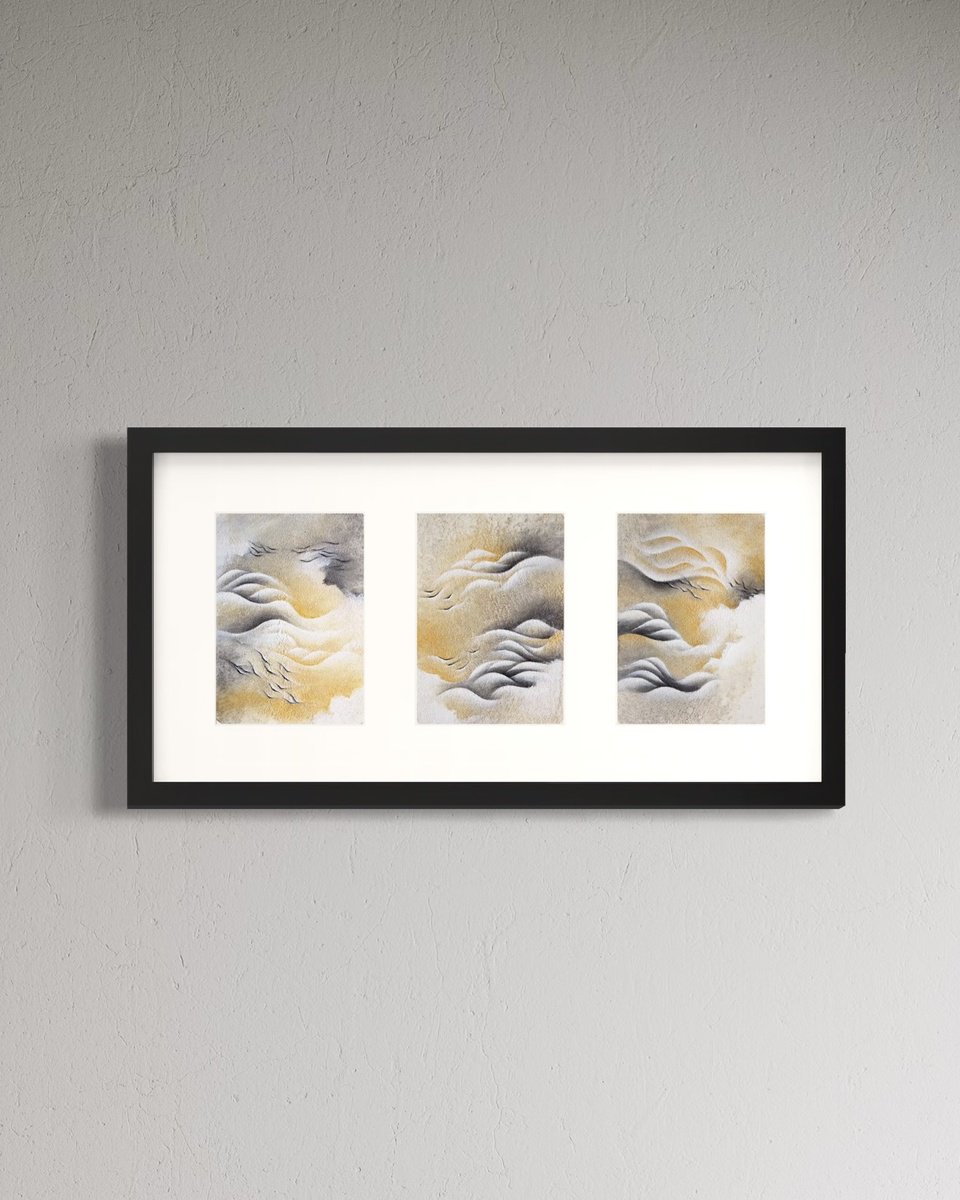 Organic Abstract Acrylic Painting By Francesca Borgo, 22 X 12, Traces Of The Day, Original Artwork