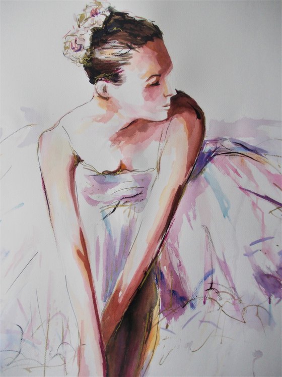 Purity  -Ballerina Painting on Paper