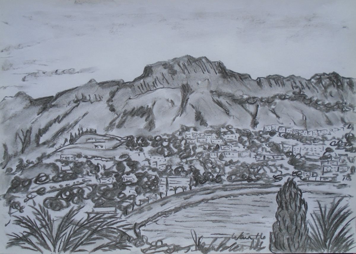 Sierra Bernia mountains with Albir and Altea view by Kirsty Wain