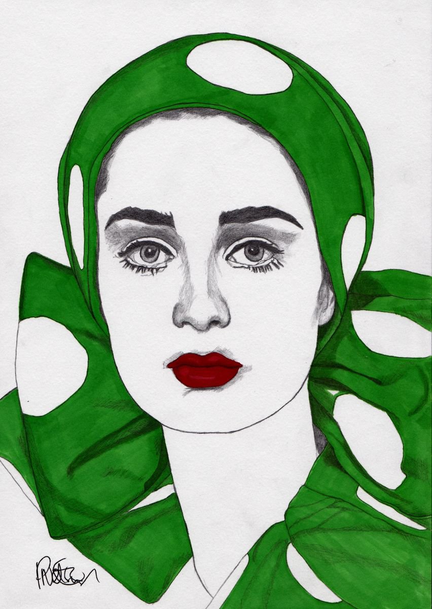 Girl with the Green Headscarf by Paul Nelson-Esch