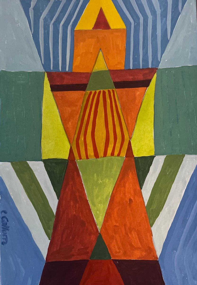 Geometric Watercolour , Sea Song By Christine Callum Mcinally, 6 X 8, Artwork For Sale On Artfinder