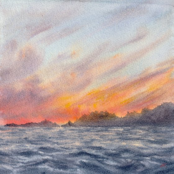 Sunset by the sea