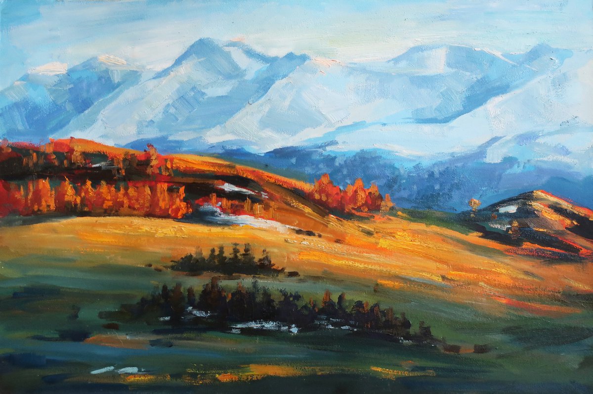 Oil painting Landscape Mountains by Anna Shchapova