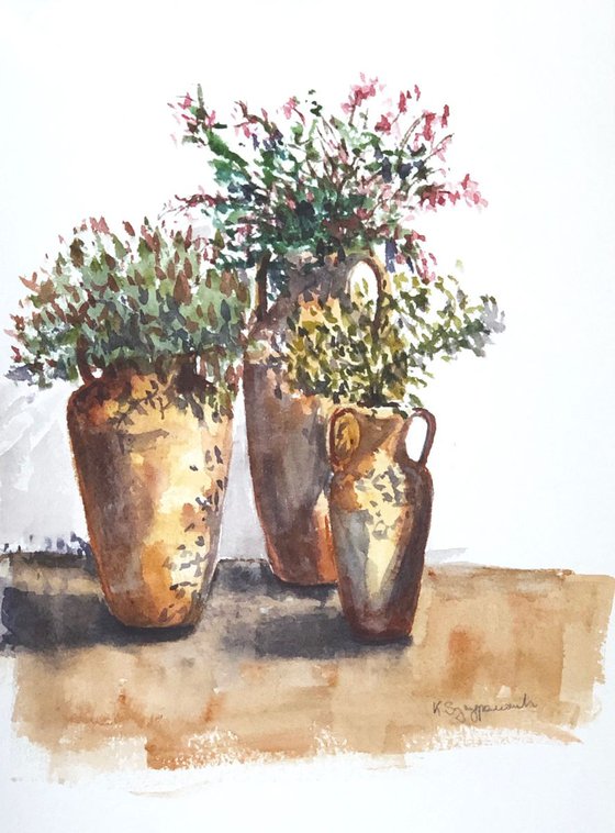 clay amphorae - plein air painting