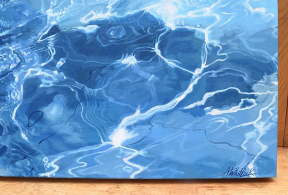 Crystalline Depths - Swimming, Underwater, Extra Large Painting