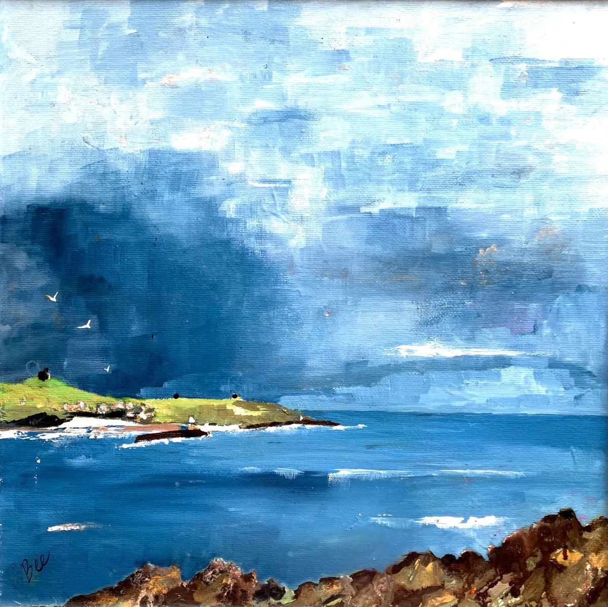 Cornish Rocky Headland by Bee Inch