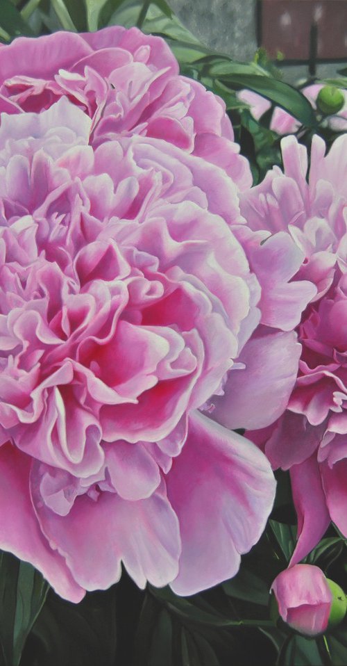 Peonies IV, Oil on Canvas Art by Valeri Tsvetkov